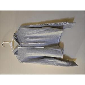Under Armour Women's Gray Loose Fit cropped Hoodie Sweatshirt Medium